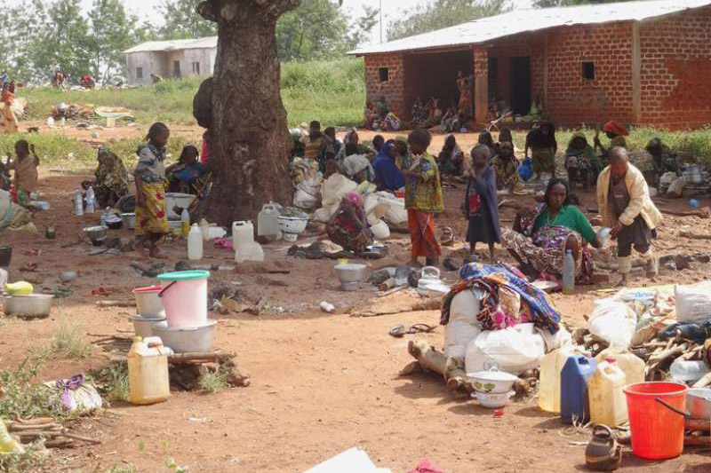 A group of internally displaced people at Yakole in Central African Republic