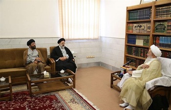 Ayatollah Makarem-Shirazi with Hujjat al-Islam Raeisi