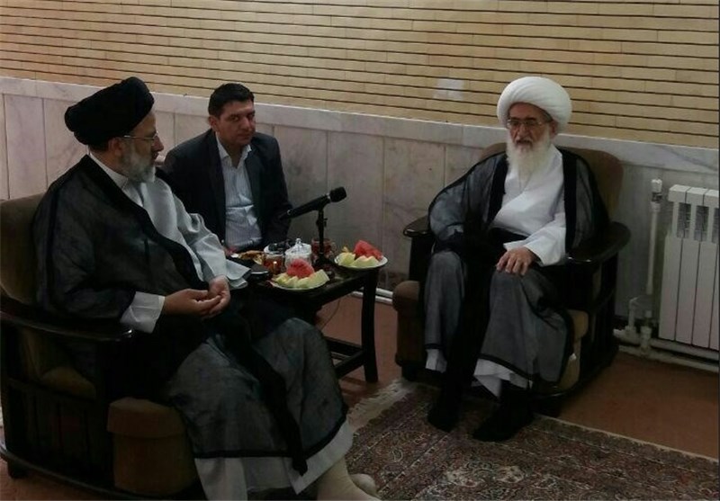 Ayatollah Nouri-Hamadani and ‌Hujjat al-Islam Ebrahim Raesi