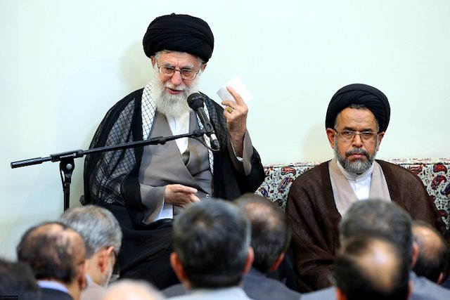Ayatollah Khamenei and Minister of Intelligence, Sayyed Mahmoud Alavi