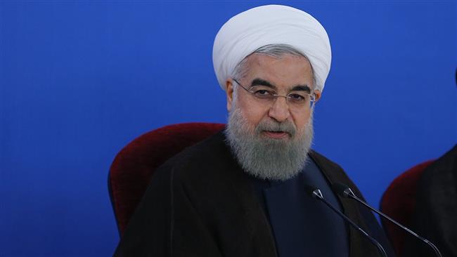 Iranian President Hasan Rouhani at a meeting with government officials in the southwestern Iranian city of Yasuj, August 15, 2016