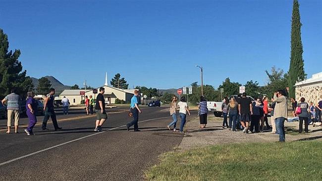 Students are seen evacuating Alpine High School in West Texas after reports of an active shooter on September 8, 2016. (Alpine Avalanche)