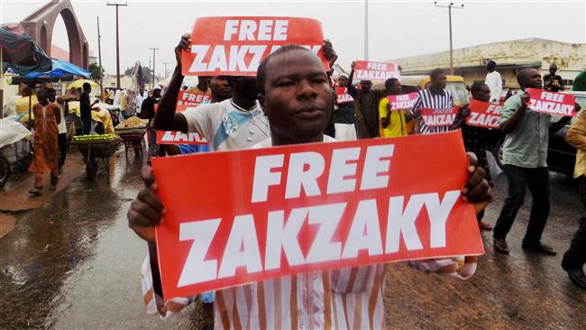 Northern Nigerian city of Kano, on. Demonstrators from the Islamic Movement in Nigeria (IMN) chanting slogans and demanding the release of prominent cleric Sheikh Ibrahim Zakzaky who has been in detention without charge or trial
