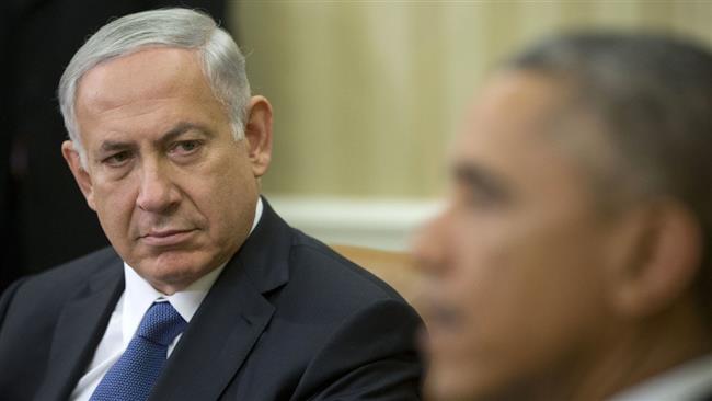 US President Barack Obama (right) speaks as Israeli Prime Minister Benjamin Netanyahu listens during their meeting in the Oval Office of the White House in Washington, DC, Wednesday, Oct. 1, 2014. (Photo by AP)
