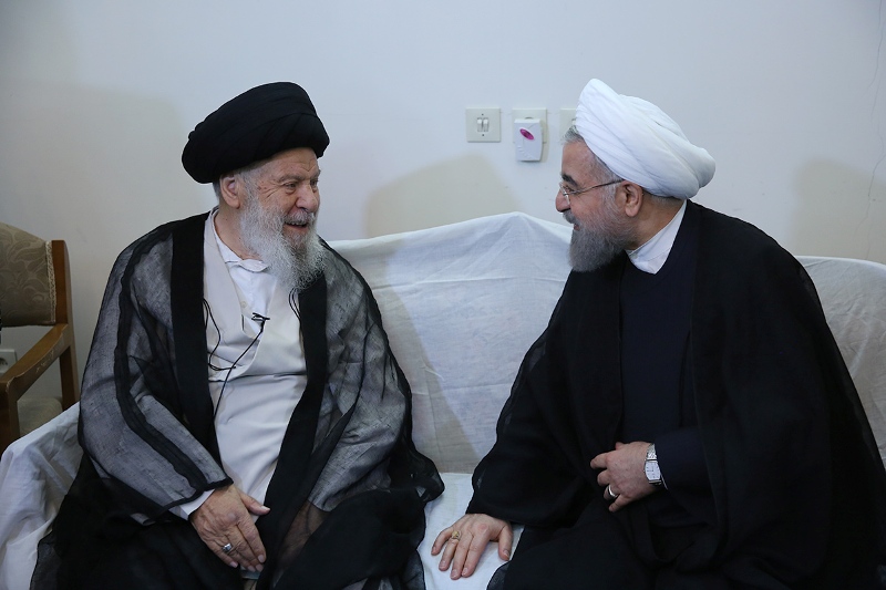 President Rouhani meets Ayatollah Mousavi Ardebili