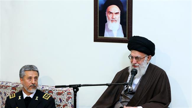 Ayatollah Khamenei speaks in a meeting with a group of Iranian Navy commanders and officials in Tehran on November 27, 2016. Iran
