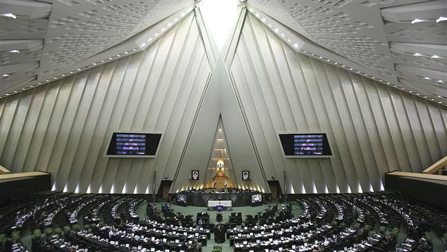 A general view of the Iranian Parliament in session
