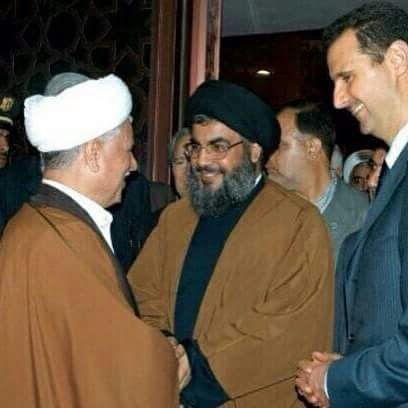 Sayyid Hasan Nasrallah with Ayatollah Hashemi-Rafsanjani 