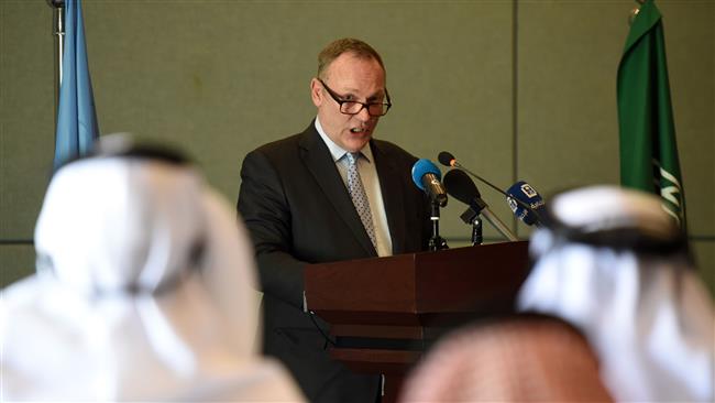 Ben Emmerson, special rapporteur on human rights and counter-terrorism for the Office of the United Nations High Commissioner for Human Rights (OHCHR), speaks during a press conference held in Riyadh on May 4, 2017. (Photo by AFP)
