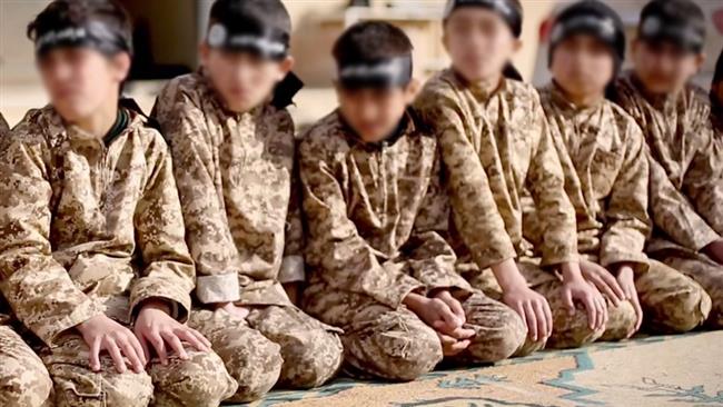 This image purportedly shows children recruited by the Daesh terror group.
