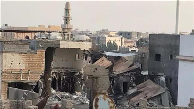 The photo shows destruction caused by the Saudi invasion of the Shia town of Awamiyah. (Via social media)

