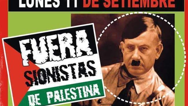 Pro-Palestinian and left-wing demonstrators in Argentina carried images depicting Netanyahu as Hitler