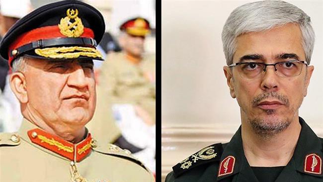 Chief of Staff of the Iranian Armed Forces Major General Mohammad Baqeri (R) and Pakistan