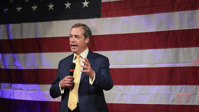 British politician Nigel Farage speaks at a campaign event for Republican candidate for the US Senate in Alabama Roy Moore on September 25, 2017 in Fairhope, Alabama. (Photo by AFP)