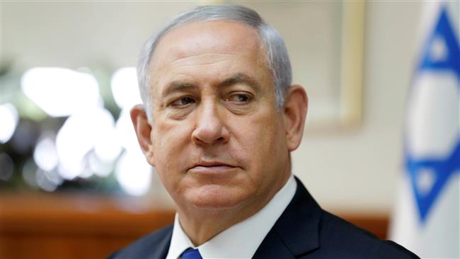 Israeli Prime Minister Benjamin Netanyahu attends the weekly cabinet meeting at his office in Jerusalem al-Quds, November 12, 2017. (Photo by AFP)
