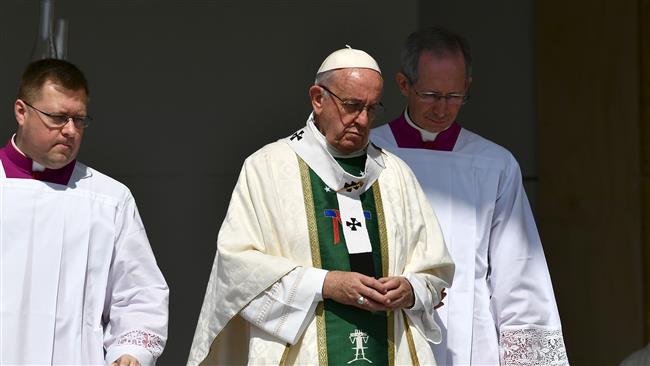 Pope Francis gives an open-air mass at O
