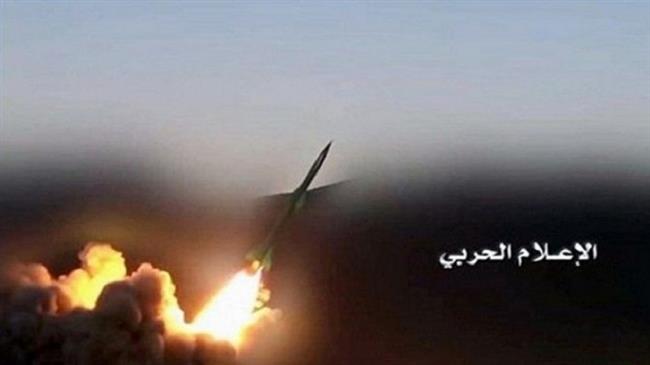 The file photo of a Yemeni missile being fired at a Saudi target (Photo by al-Masirah)
