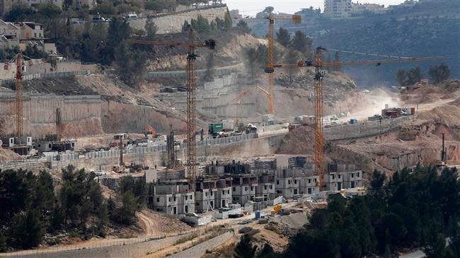 A picture taken on November 8, 2017 shows a general view of construction work in the Gilo settlement in the mainly Palestinian eastern sector of occupied Jerusalem al-Quds. (Photo by AFP)
