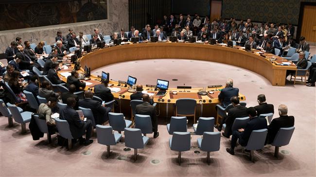 The file photo shows a view of the United Nations Security Council in session in New York.
