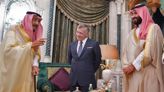 This handout picture released by the Saudi Royal Palace on June 11, 2018 shows Jordanian King Abdullah II (1st-R) attending a meeting in Mecca with Saudi King Salman bin Abdulaziz (2nd-R), Kuwait Emir Sheikh Sabah al-Ahmad al-Jaber al-Sabah (2nd-L), and UAE