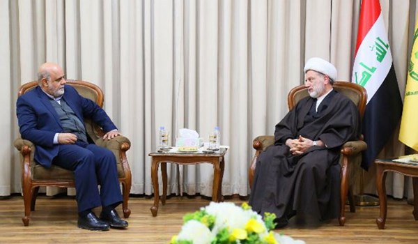 Head of the Islamic Supreme Council of Iraq Humam Hamoudi in a meeting with Iraj Masjidi Iranian Ambasador to Iraq