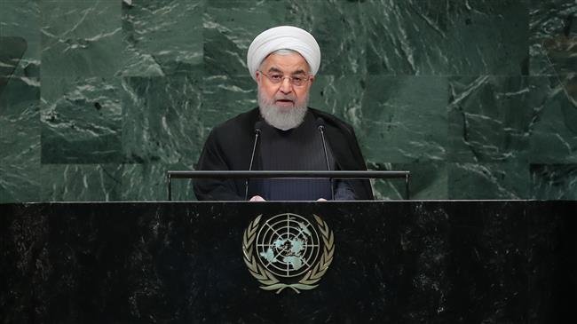 Iranian President Hassan Rouhani speaks during the 73rd session of the UN General Assembly in New York on September 25, 2018. (Photo by president.ir)
