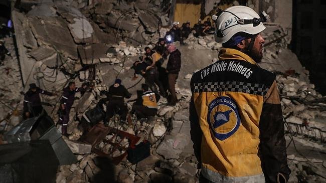 A member of the Western-backed so-called aid group White Helmets, which Russia says is preparing to stage a false flag chemical attack in Syria