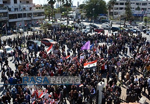Syrian people protest against Trump’s Decision on Occupied Golan across the country