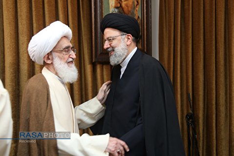 Hujjat al-Islam Raisi, Chief Justice of Iran, met with Ayatollah Nouri Hamedani in Qom