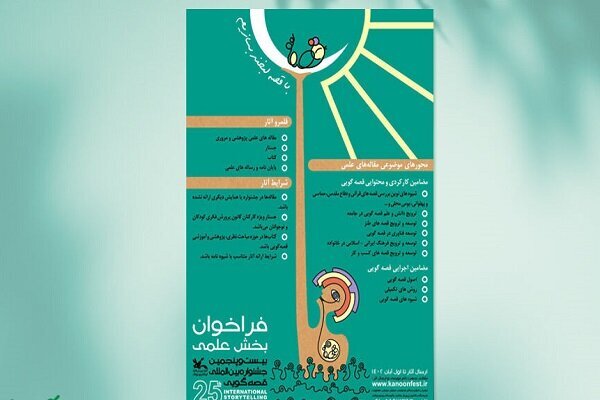 فراخوان بخش علمی بیست‌وپنجمین جشنواره قصه‌گویی منتشر شد