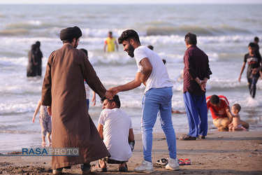 تبلیغ طلاب جوان در ساحل دریا | فرح آباد