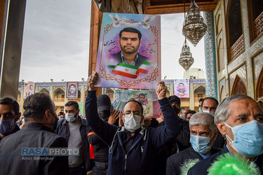 تشییع پیکر شهید محسن جعفری در شیراز‎