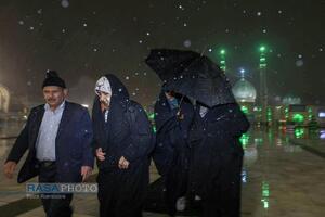 حال و هوای برفی زائران مسجد مقدس جمکران