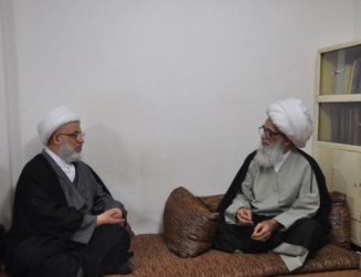 ديدار آيت الله بشير نجفي با عبدالمهدي کربلايي نماينده آيت الله سيستاني