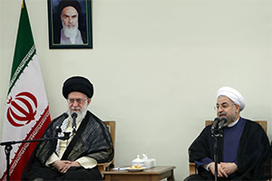 Ayatollah Khamenei and Hasan Rohani