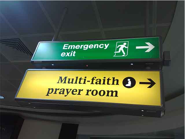 Muslim Prayer room sign