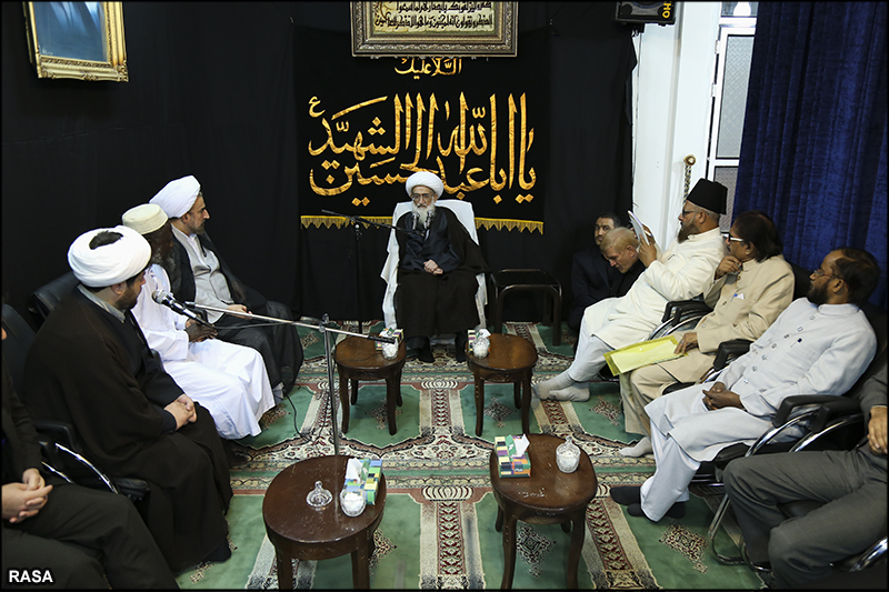 Ayatollah Nouri-Hamadani meets with Indian and Mauritanian Sunni scholars