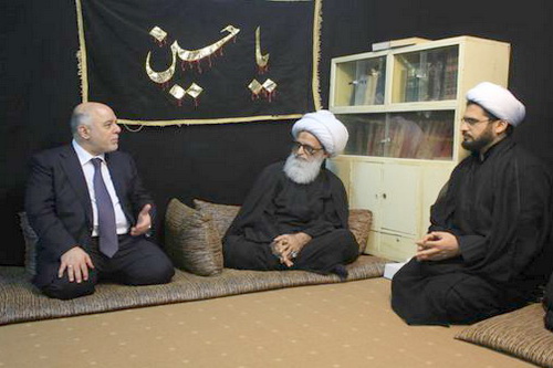 Ayatollah Bashir al-Najafi meets Iraqi PM al-Abadi
