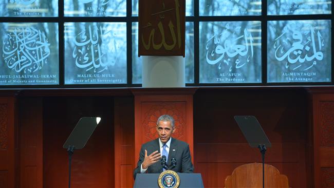 President Barack Obama speacks at a mosque for the first time