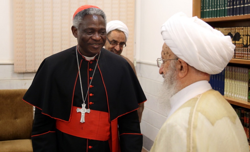 Ayatollah Makarem-Shirazi and Cardinal Peter Turkson