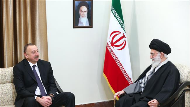 Ayatollah Khamenei receives Azeri President Ilham Aliyev in Tehran on February 23, 2016