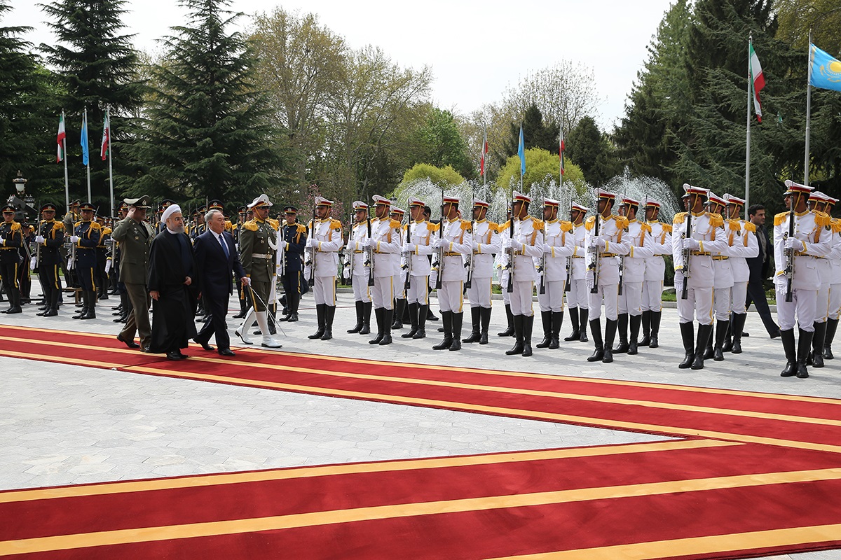 استقبال رسمي روحاني از رييس جمهور قزاقستان