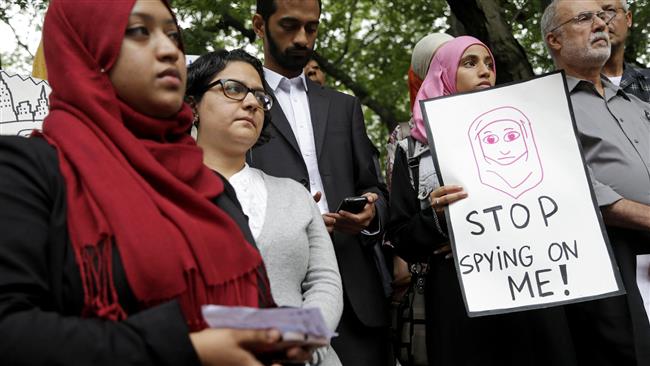 Protest against spying on Muslims 
