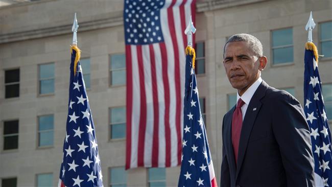 US President Barack Obama attends a ceremony commemorating the September 11, 2001 attacks at the Pentagon in Washington, DC, on September 11, 2016. (AFP photo)
