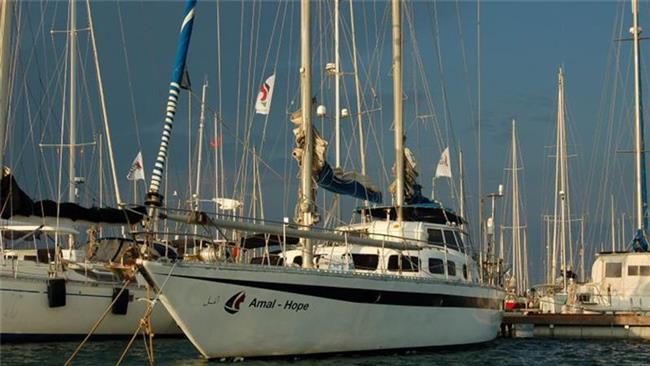 Two boats, Amal and Zaytouna, have left the Spanish port of Barcelona to deliver aid to the Gaza Strip. (File photo)
