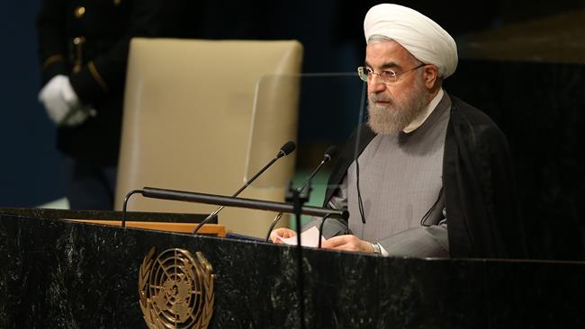 Iranian President Hasan Rouhani delivers a speech at the 71st UN General Assembly session in New York, US, September 22, 2016