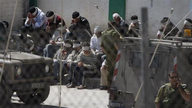 Palestinians held in an Israeli jail