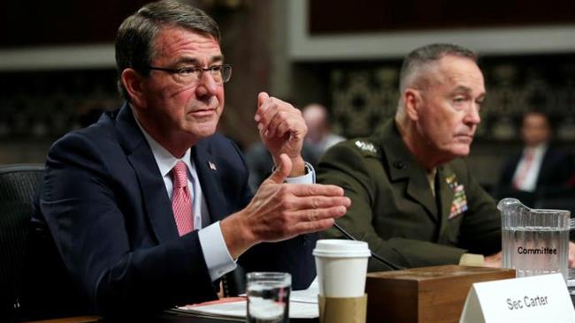 US Defense Secretary Ashton Carter (L) and Chairman of the Joint Chiefs of Staff Joseph Dunford testify before a Senate Armed Services Committee hearing in Washington, September 22, 2016. (Reuters photo)