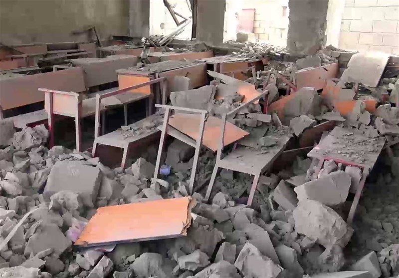 Yemeni classroom destroyed by Saudi bombardment 