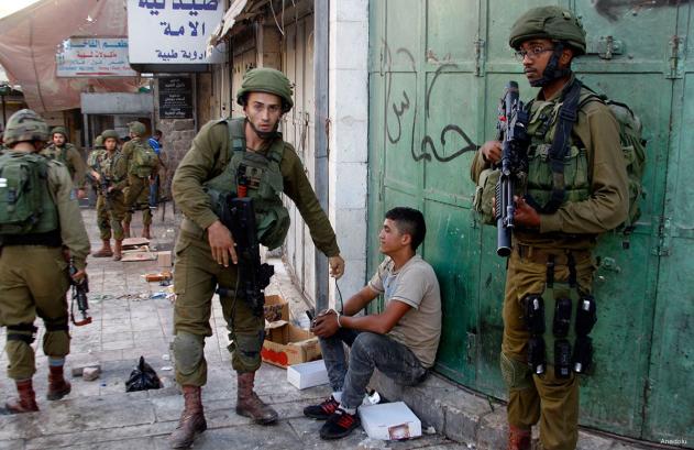 Israeli soldiers clash with Palestinian protesters during a protest after Israeli soldiers shot Palestinian who allegedly attempted knife attack in Hebron, West Bank on September 19, 2016